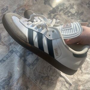 Adidas Samba White with Black Stripes